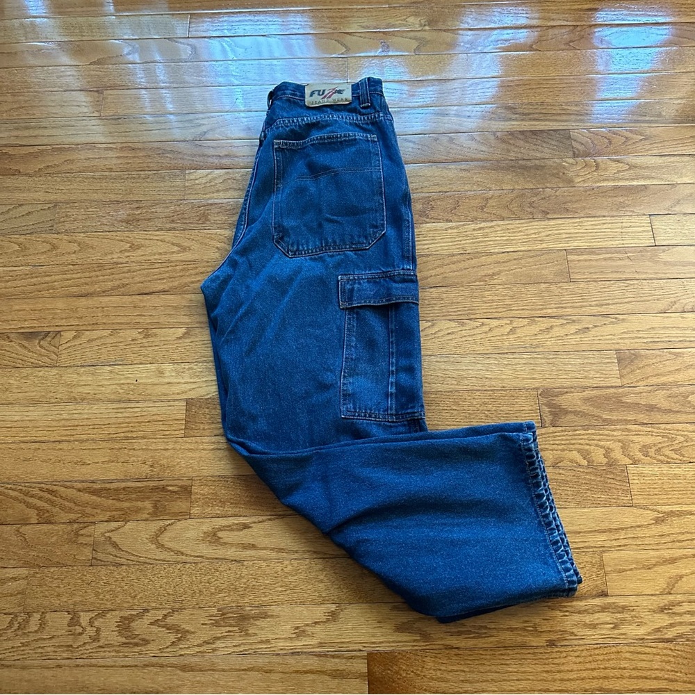 VTG Y2K Fuze Medium Wash Baggy Skater-Style Cargo Denim Jean